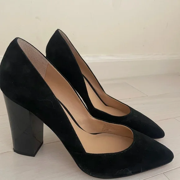 INC International Concepts Black Suede Heels - Picture 2 of 5